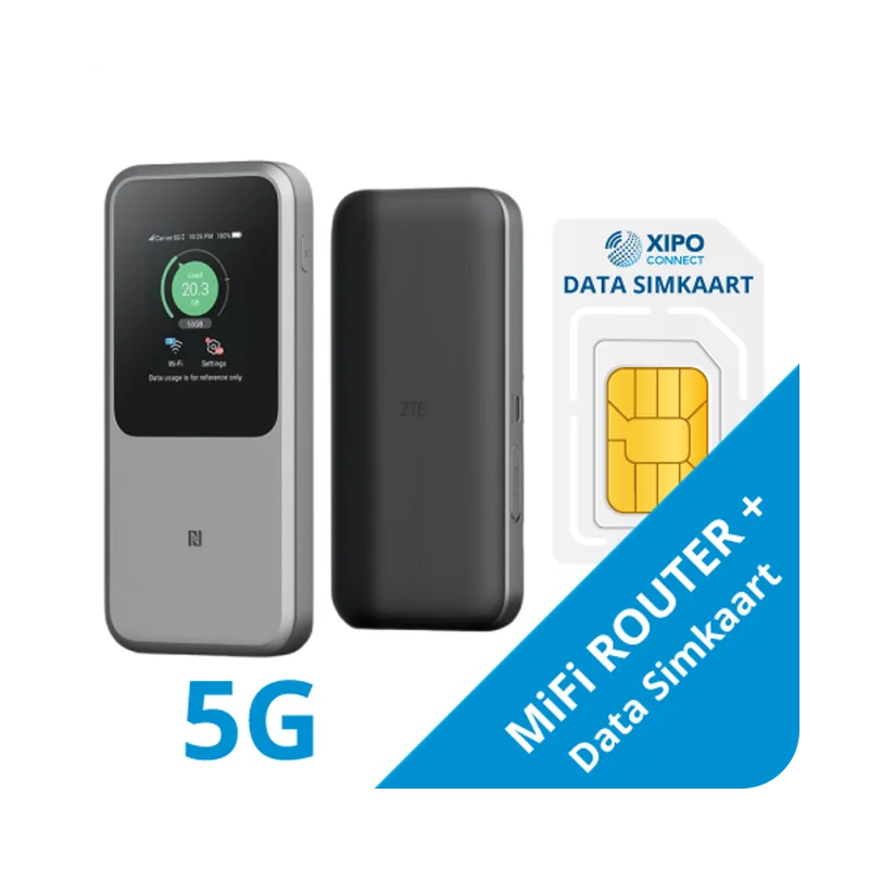 XIPO CONNECT 5G-mifi met simkaart Europa: ZTE U50 Pro